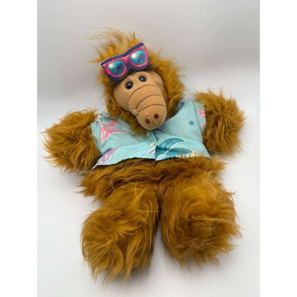 Coleco‎ ALF Plush Hand Puppet Kids OS Brown Good Tropical Shirt Sunglasses 1980s